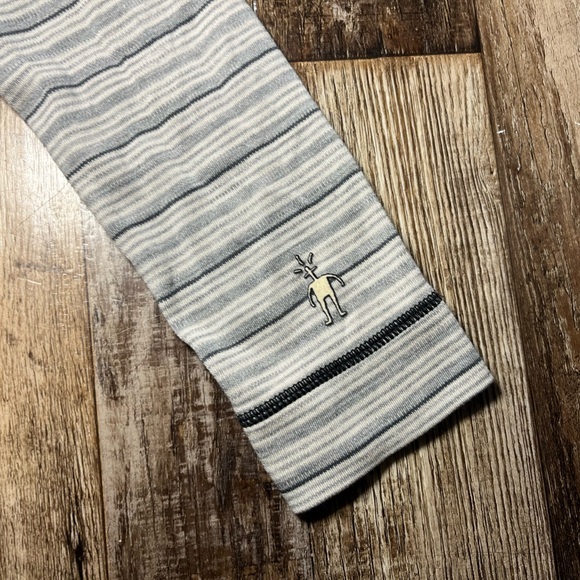 Smartwool Women's Merino Wool Quarter Zip in Gray Striped Size Small - Picture 3 of 7